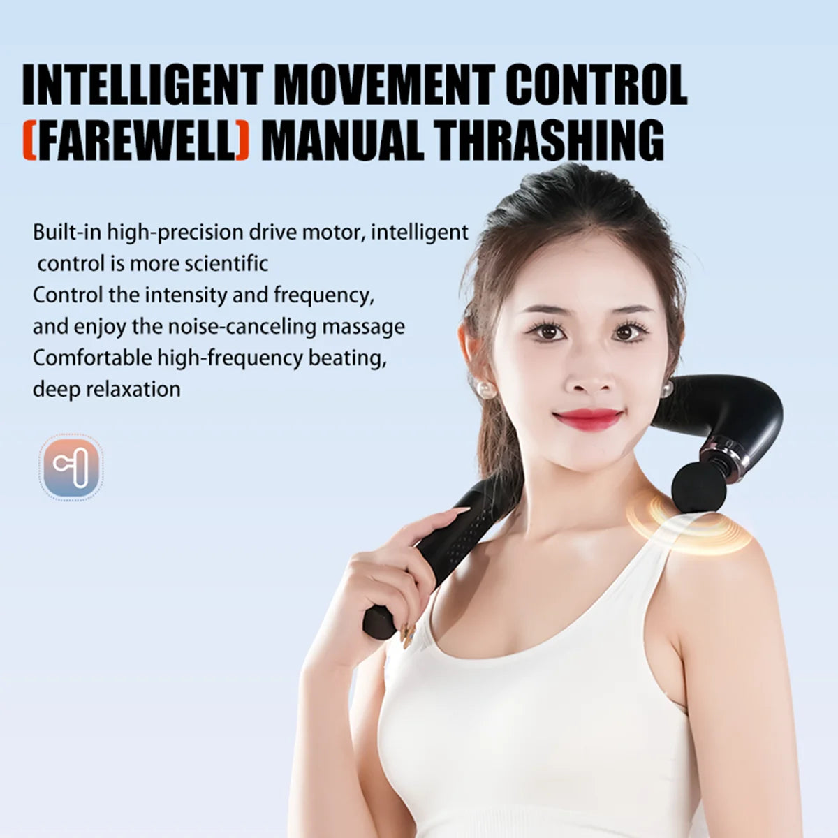 U-Shaped Massager gun With 4 Head Attachment