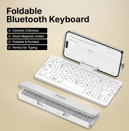 Foldable Bluetooth Keyboard with Magnetic Stand