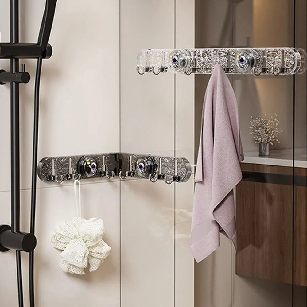 Foldable Corner Suction Hook Rack
