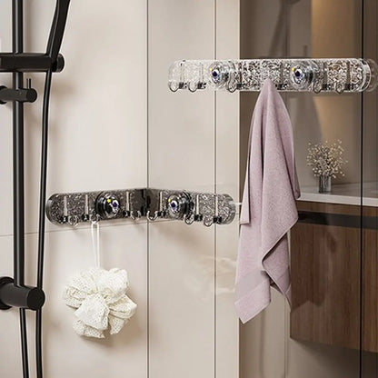 Foldable Corner Suction Hook Rack