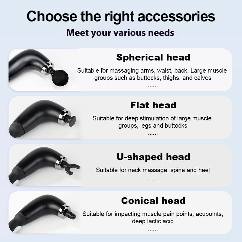 U-Shaped Massager gun With 4 Head Attachment