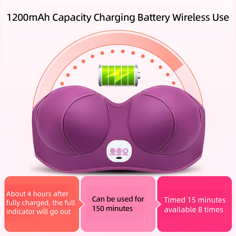 Rechargeable Breast Enhancement Vibrating Massager Bra
