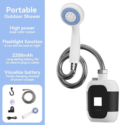 Rechargeable Portable Shower Head with Adjustable Pressure