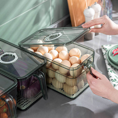 Clear Fridge Storage Box With Drain Tray