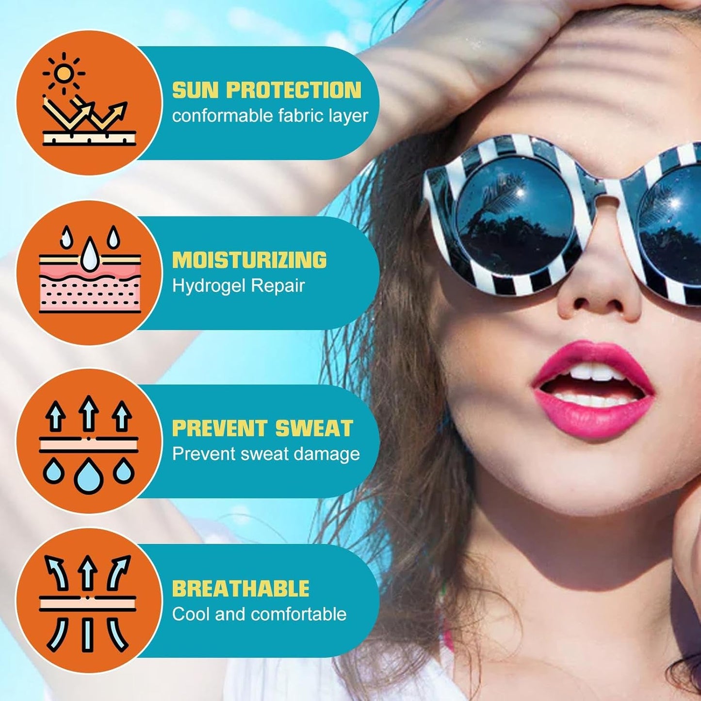 UPF 50++ Sunscreen Gel Face Mask - Unisex (Pack of 5)