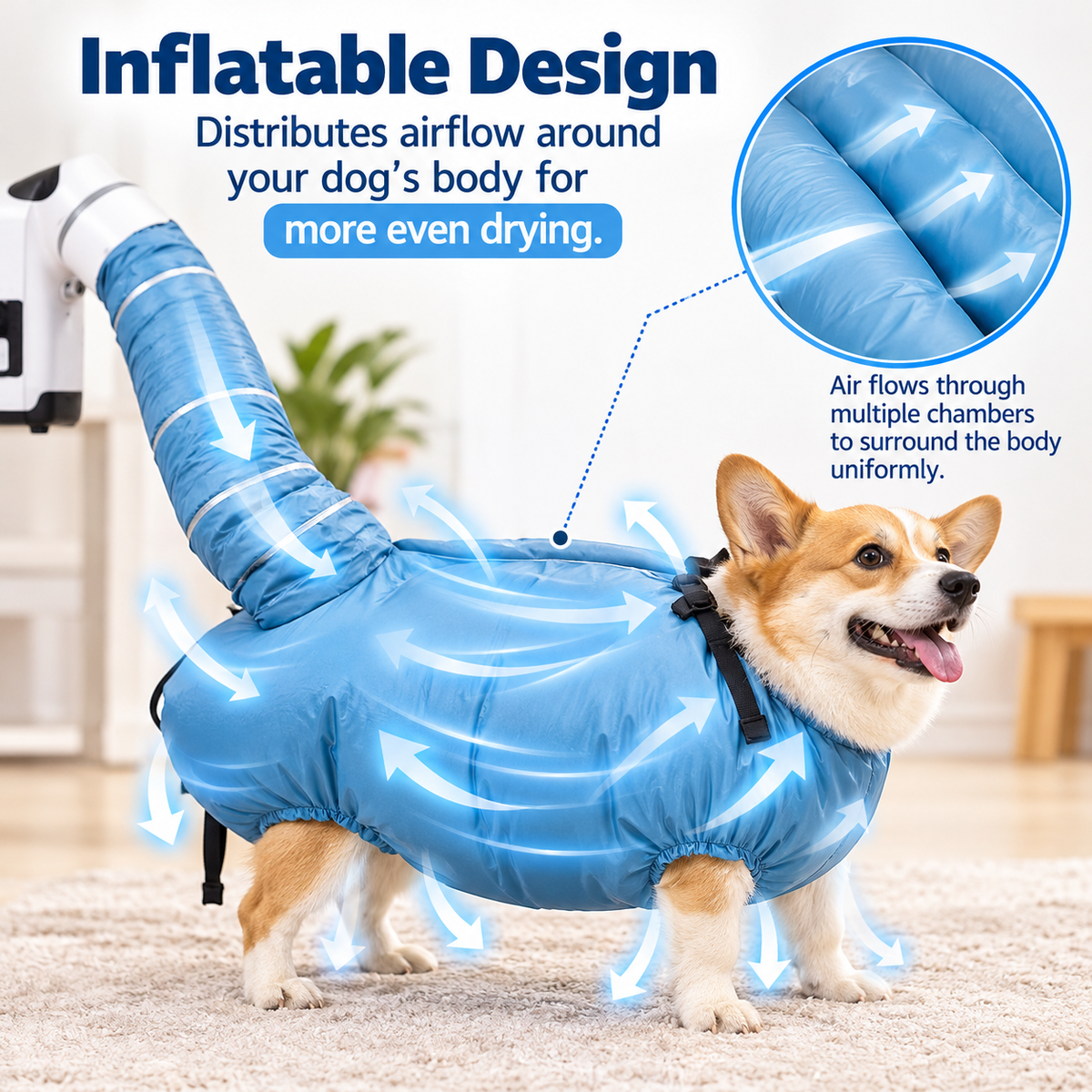 Inflatable Pet Drying Bag Suit