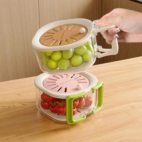 Fruit And Vegetable Drain Basket With Lid