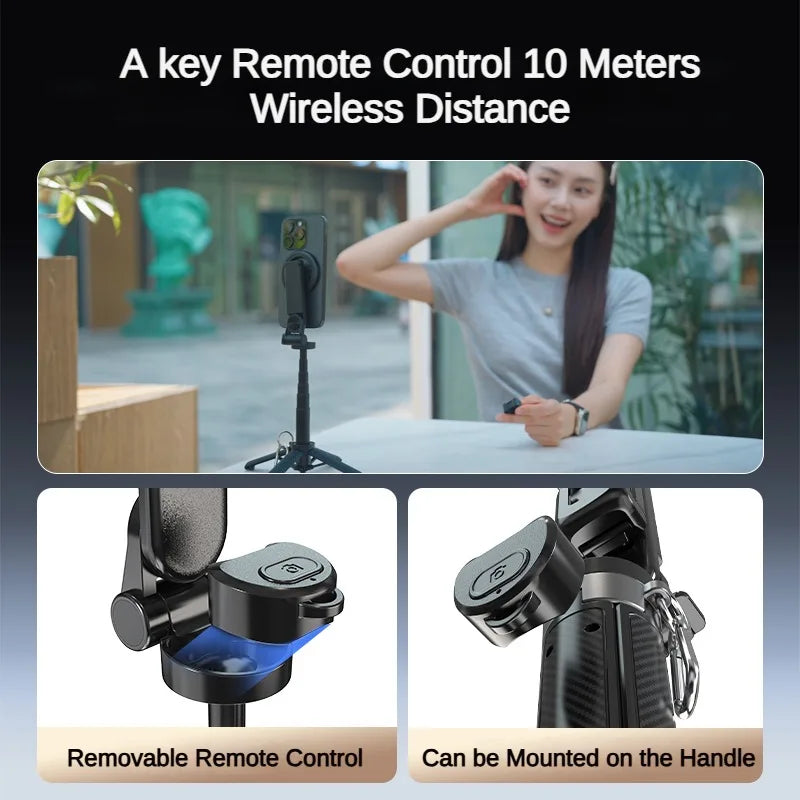 3-in-1 Magnetic Vlogging Tripod with Bluetooth Remote