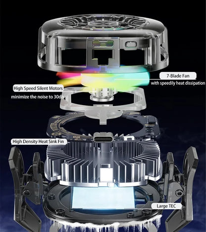 Magnetic RGB Mobile Cooling Fan