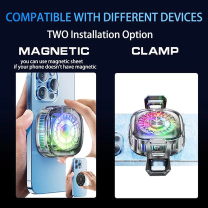 Magnetic RGB Mobile Cooling Fan
