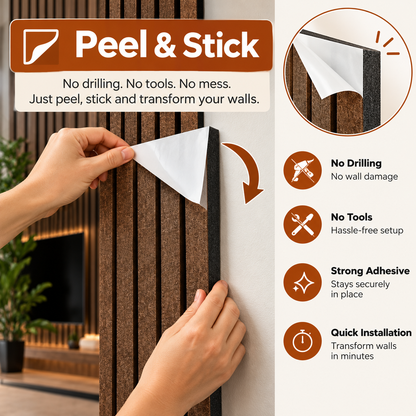 Self-Adhesive 3D Acoustic Wall Panels
