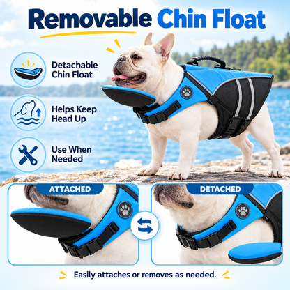 Dog Life Jacket with Chin Support & Rescue Handle
