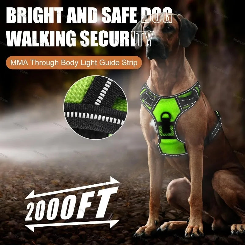 Anti-Pulling Dog Harness with LED Night Light