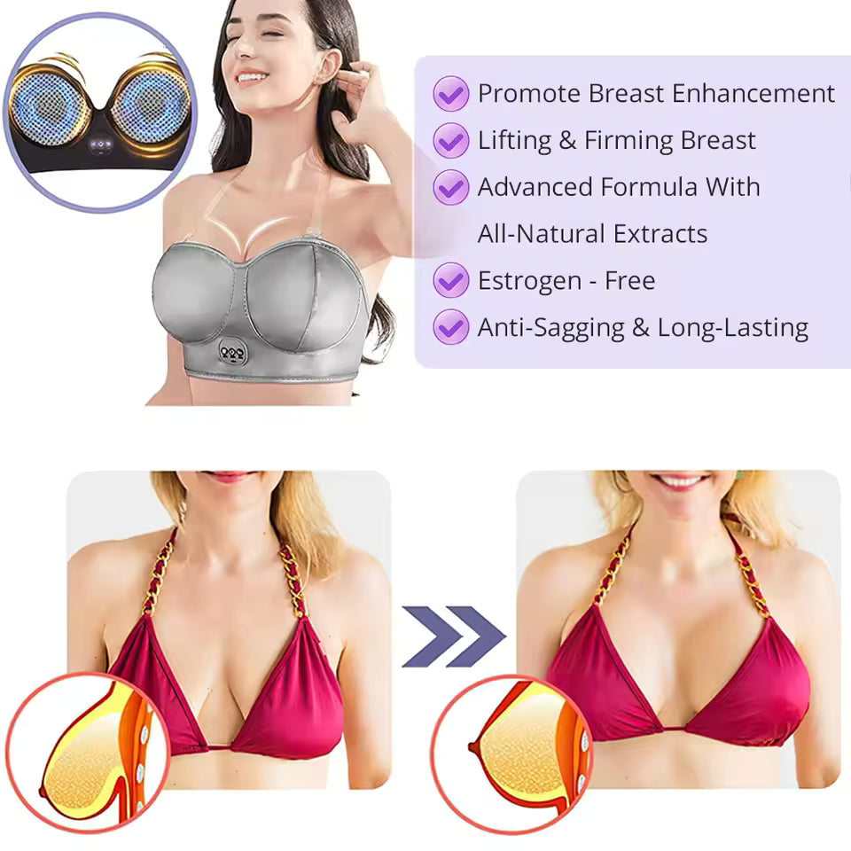 Rechargeable Breast Enhancement Vibrating Massager Bra