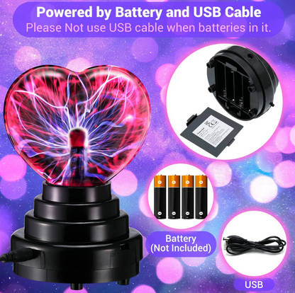 Heart Shaped Plasma Light - Touch Activated