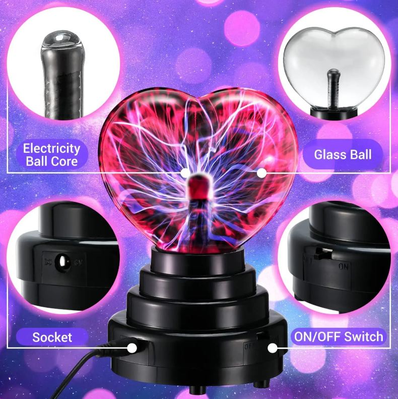 Heart Shaped Plasma Light - Touch Activated