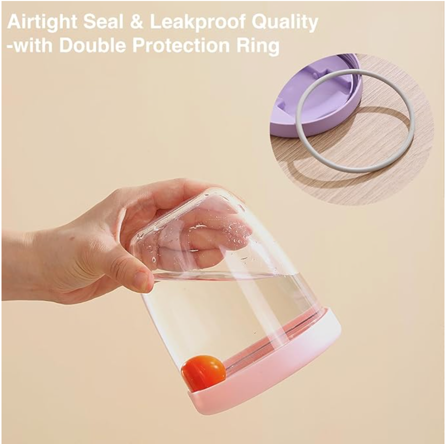 Salad Box Fruit Cup with Fork Double-Layer Quick-Draining Leak-Proof  Storage Containers