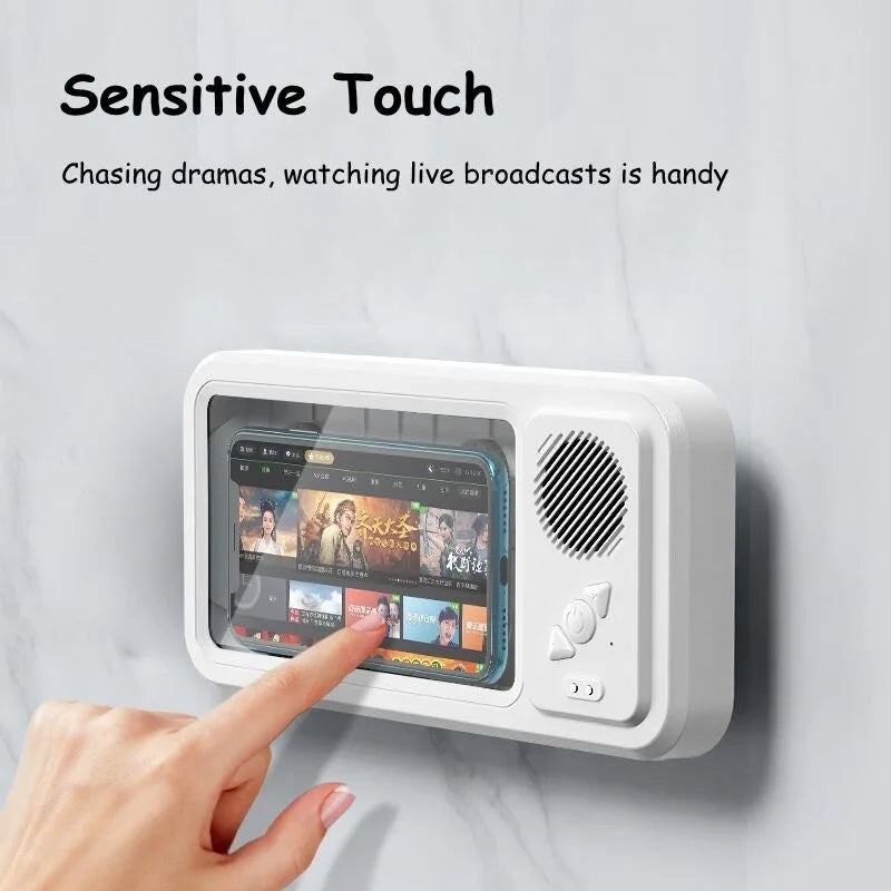 Waterproof Shower Phone Holder With Built-In Speaker