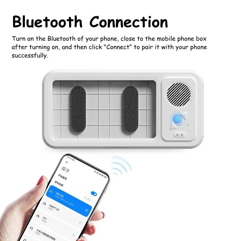 Waterproof Shower Phone Holder With Built-In Speaker