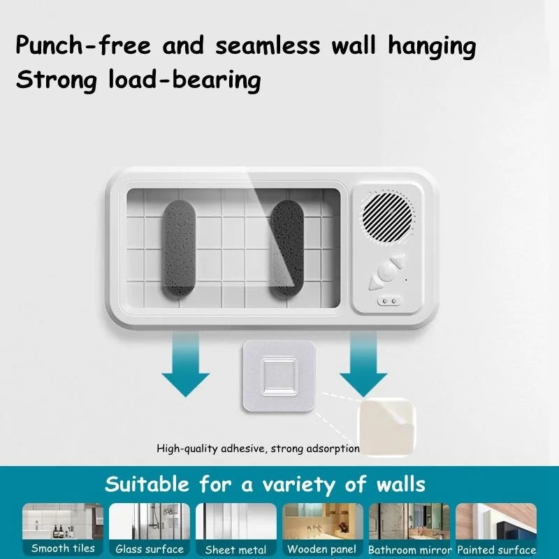 Waterproof Shower Phone Holder With Built-In Speaker
