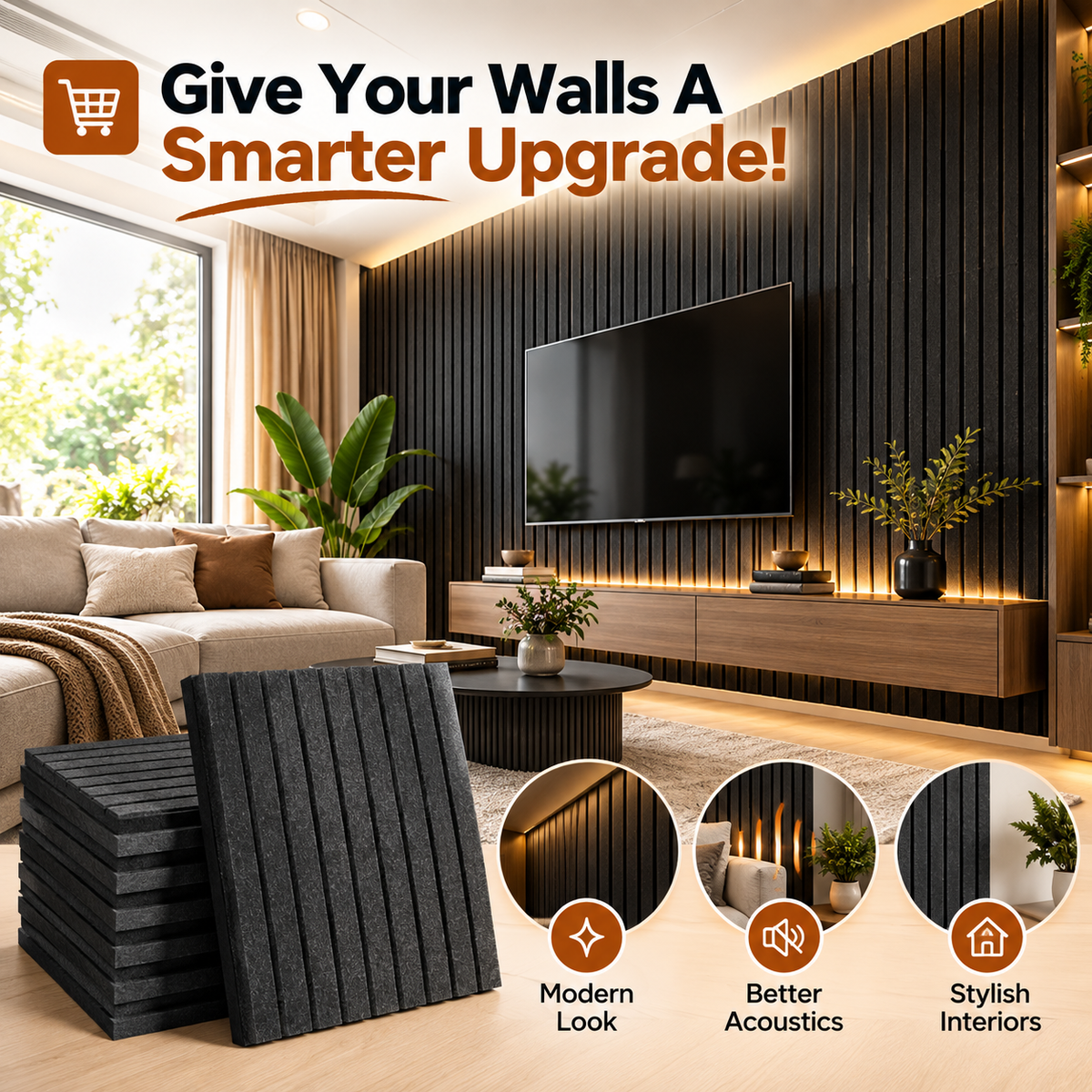 Self-Adhesive 3D Acoustic Wall Panels
