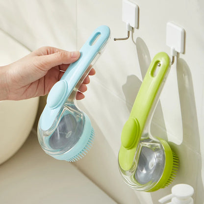 Pet Massager Soap Dispenser Brush With Handle