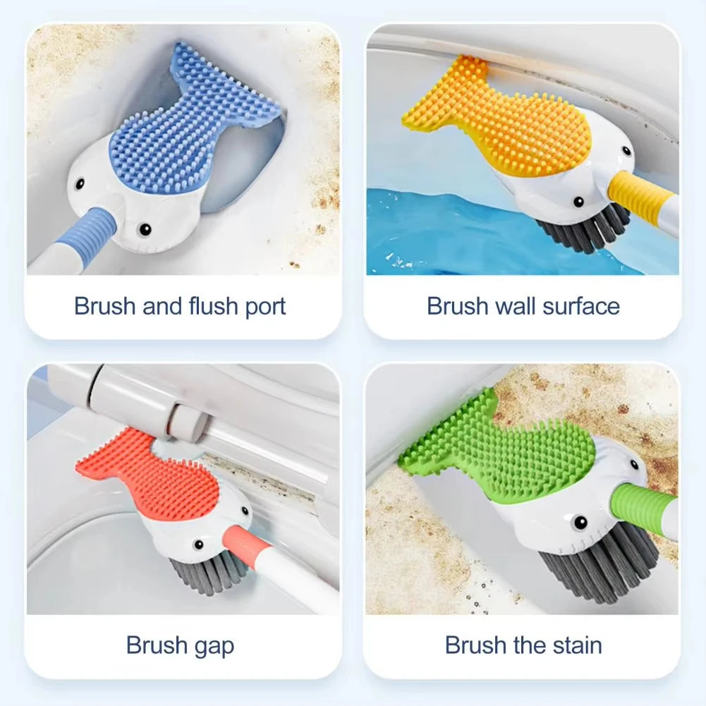 Silicone Toilet Brush with Suction Cup Holder