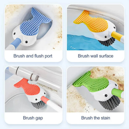 Silicone Toilet Brush with Suction Cup Holder