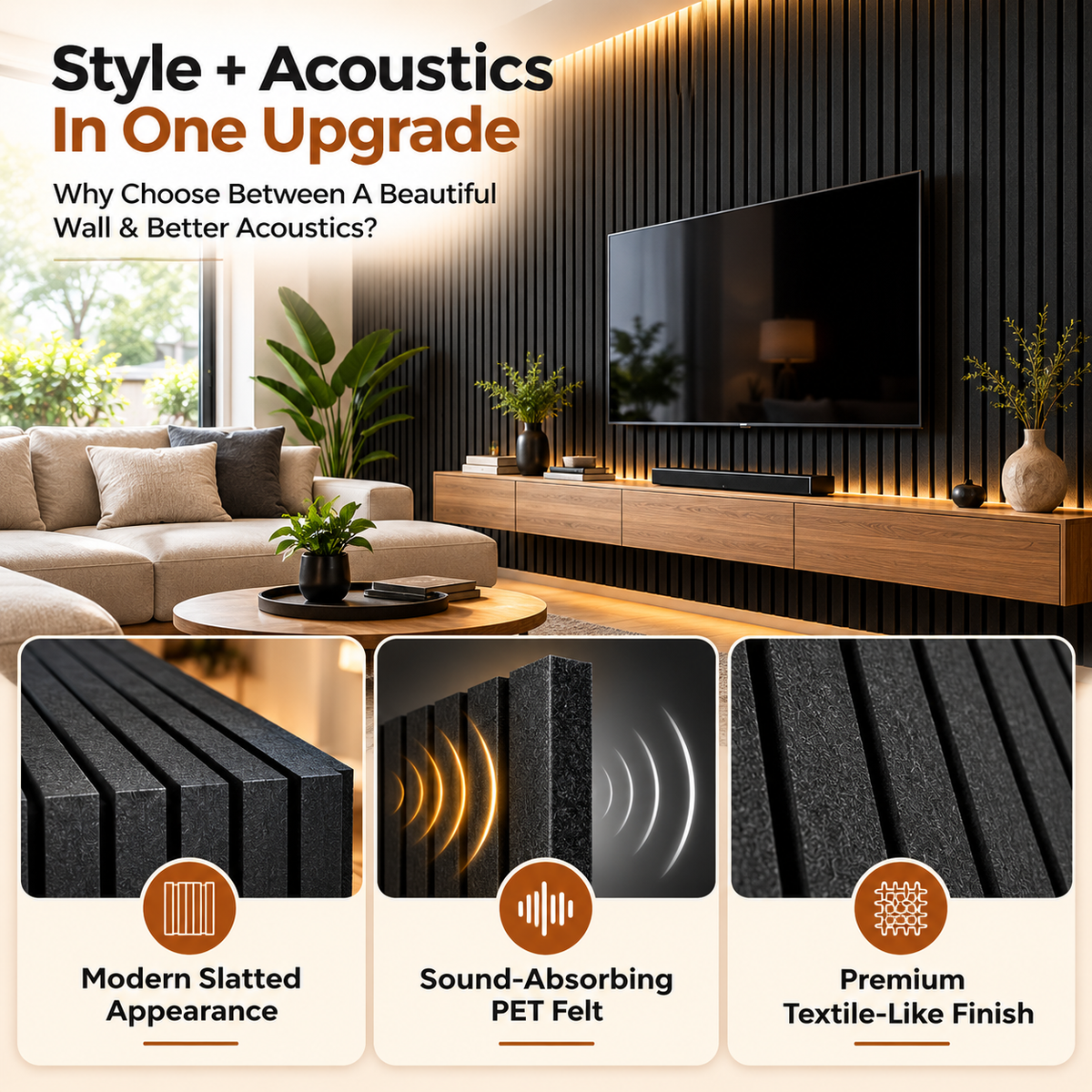 Self-Adhesive 3D Acoustic Wall Panels
