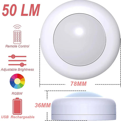 Rechargeable Wireless LED Cabinet Light (Pack of 2)
