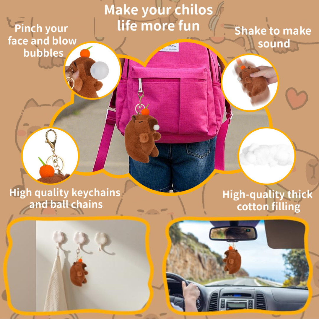 PupTales™  Capybara Plush Keychain Toy