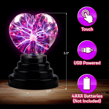 Heart Shaped Plasma Light - Touch Activated
