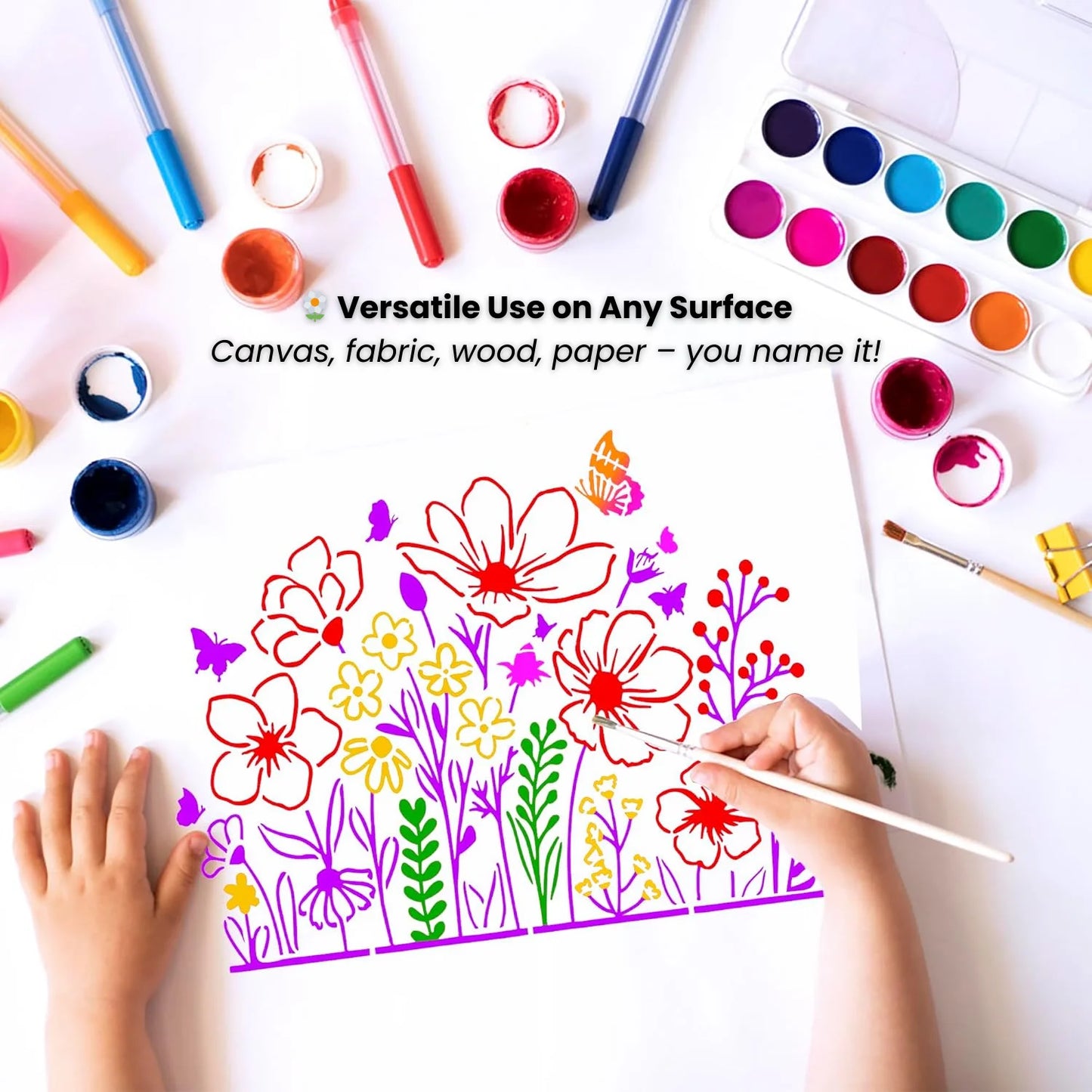 24-Piece Wildflower Stencil Set