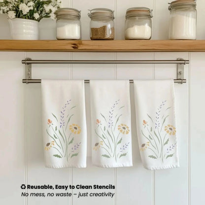 24-Piece Wildflower Stencil Set