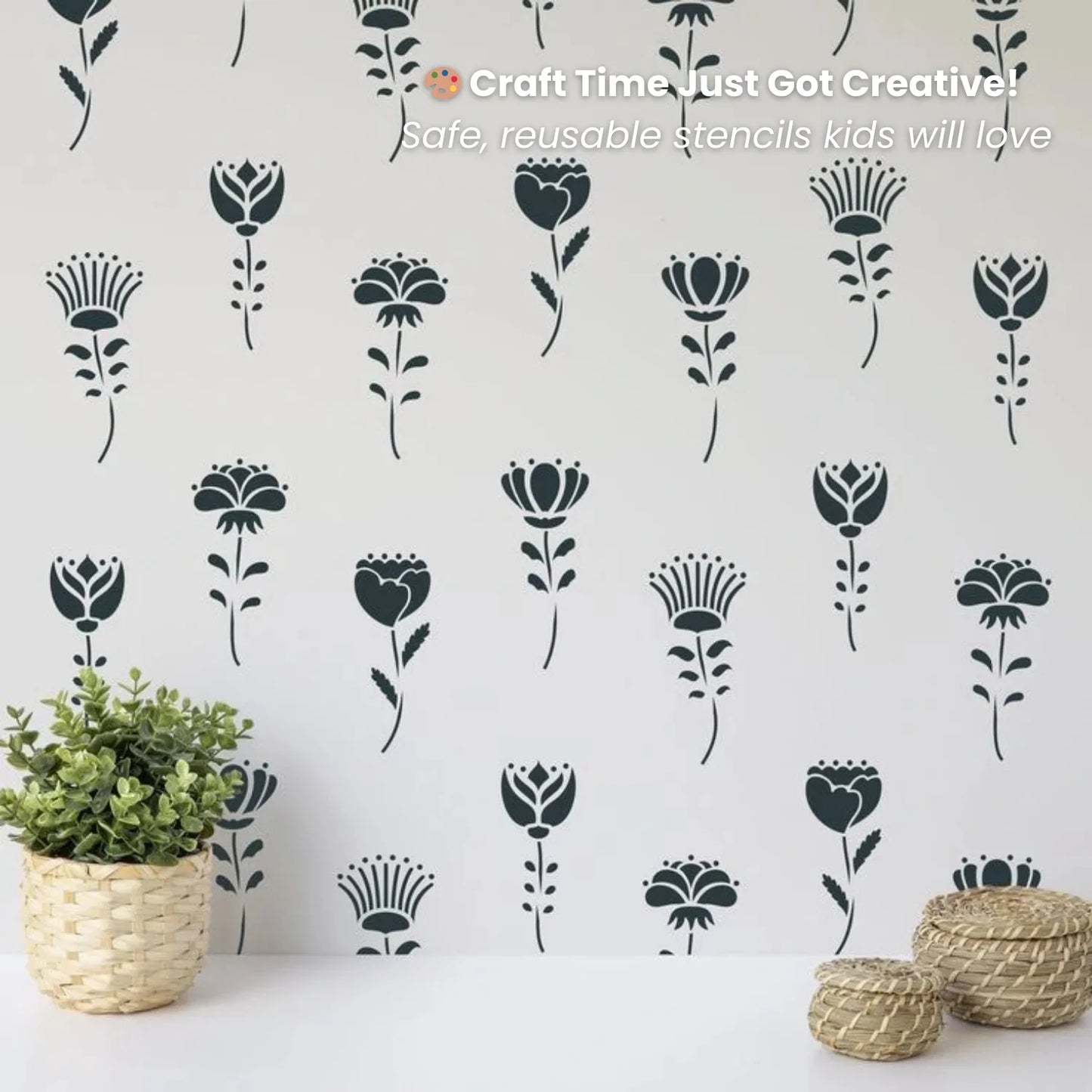 24-Piece Wildflower Stencil Set
