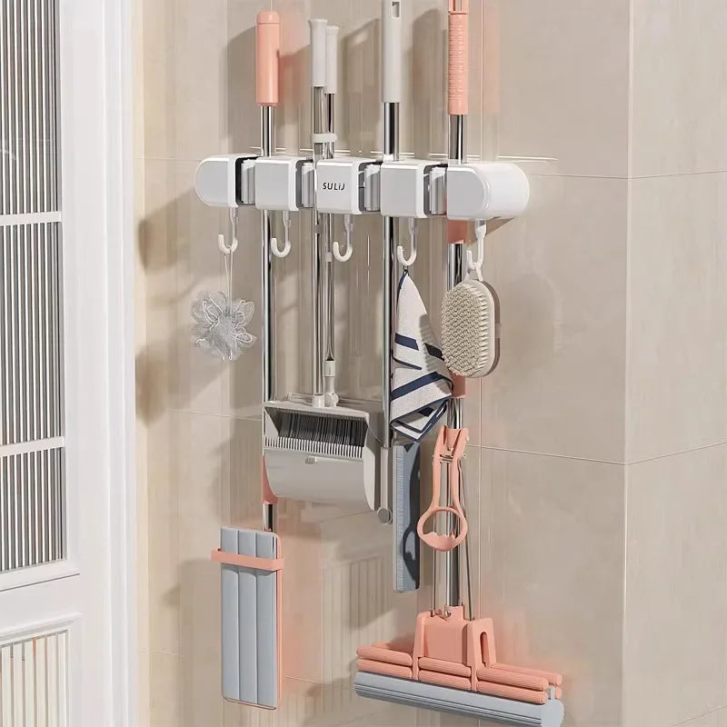 Suction Base Wall Mounted Mop Holder