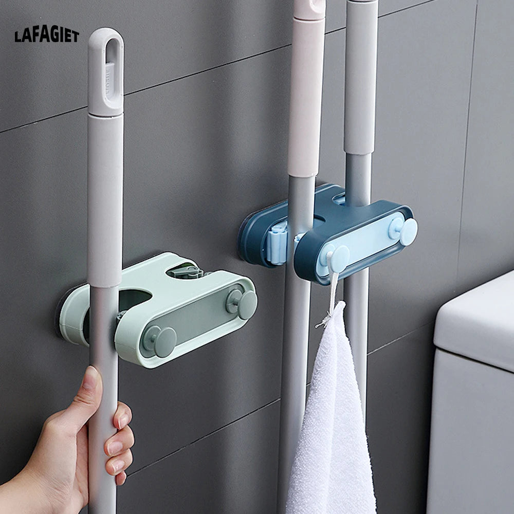 Wall Mounted Broom Holders with Hooks