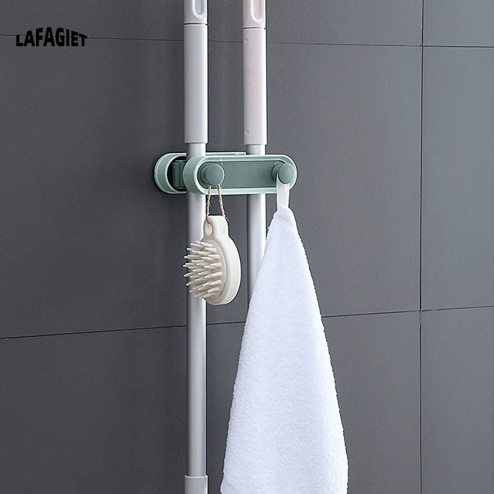Wall Mounted Broom Holders with Hooks