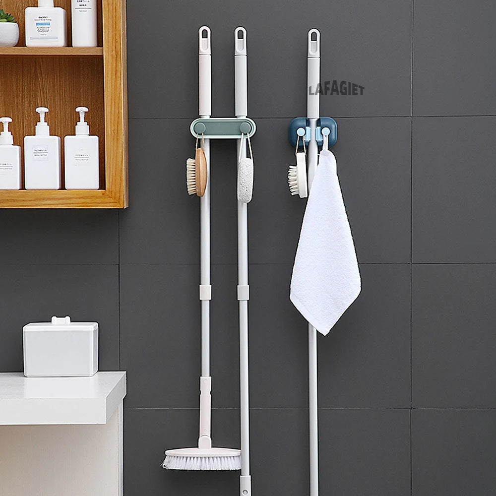 Wall Mounted Broom Holders with Hooks
