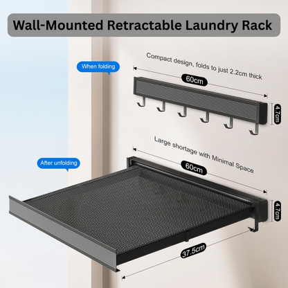Wall-Mounted Retractable Laundry Rack