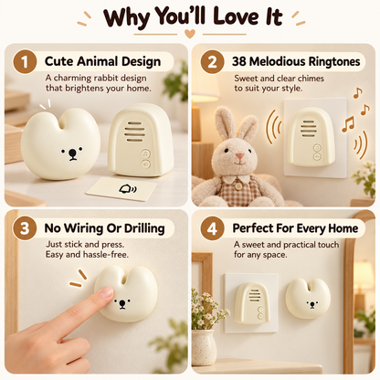 Cute Rabbit Wireless Doorbell – 38 Ringtones