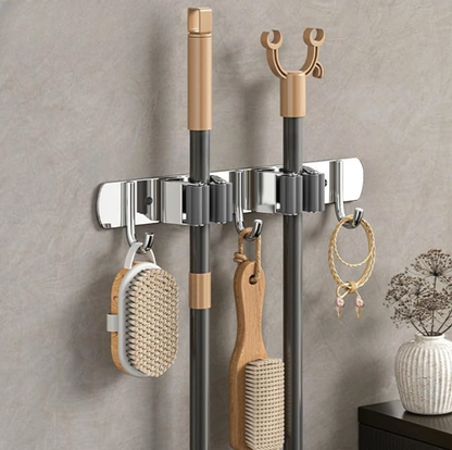 Wall Mounted Stainless Steel Mop Broom Holder