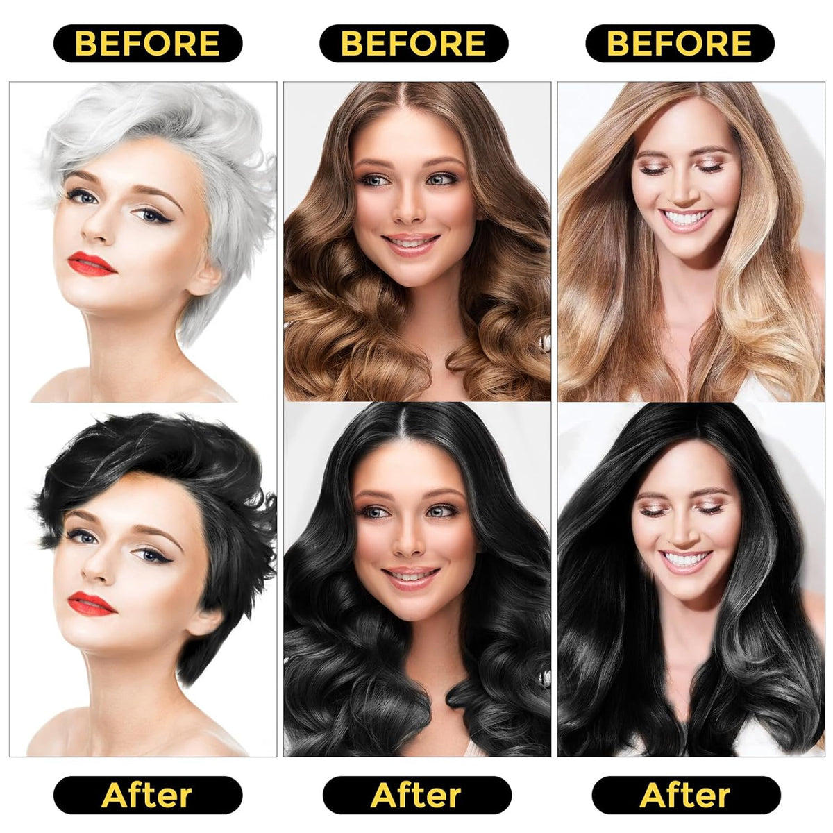 3- IN 1 Instant Black Herbal Hair Dye Shampoo (100 ml)