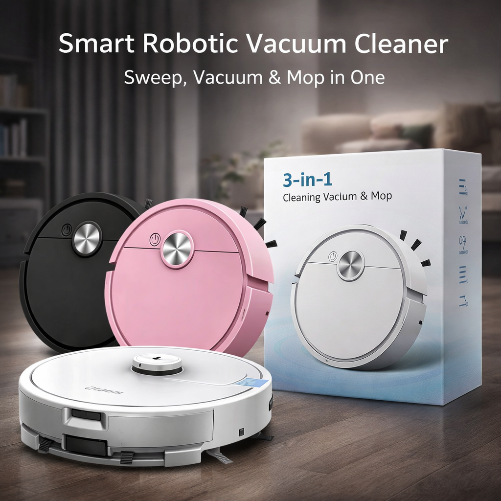 3-in-1 Mini Robotic Sweeper & Vacuum Cleaner