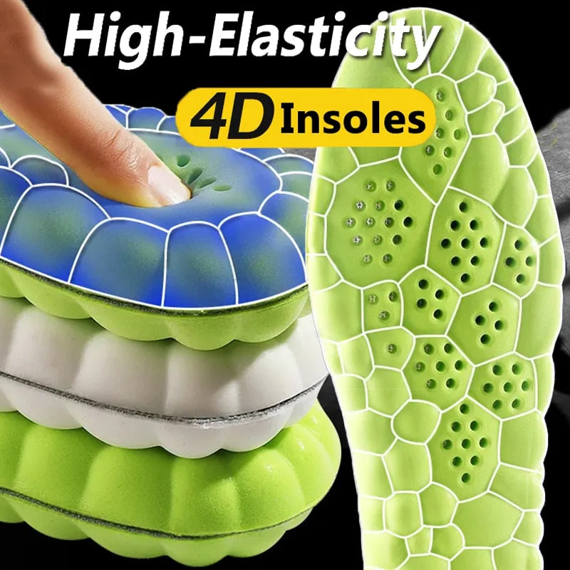4D Latex Sport Insoles Shoe Pads - (Free Size )