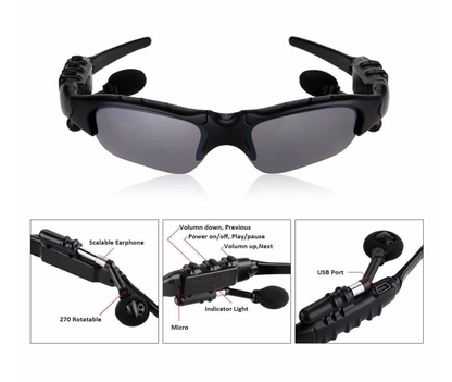 2 In 1 Headworn Smart BT Sunglasses With Earphone