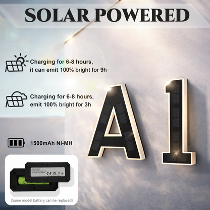 Solar Powered LED Waterproof Number Light (Pack Of 3)