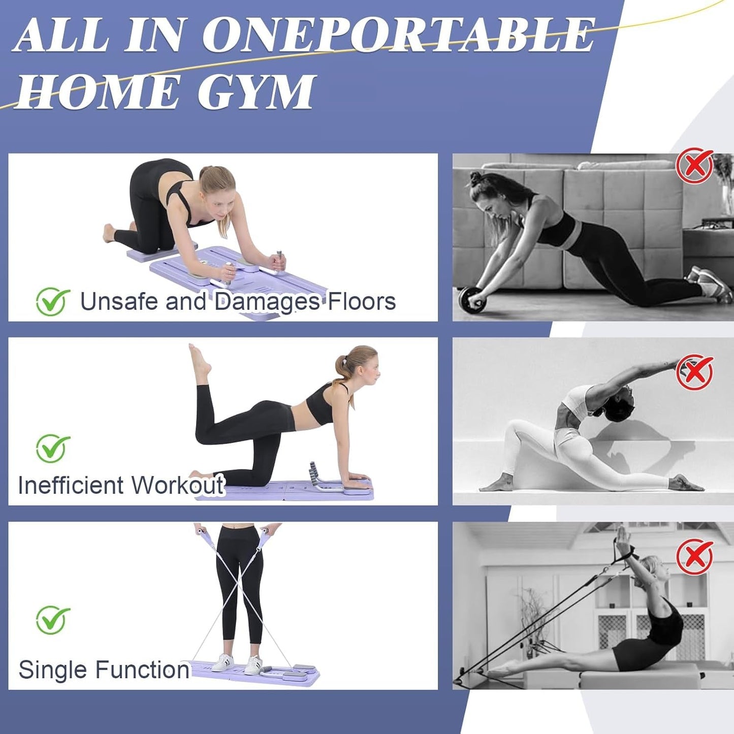 Multifunction & Foldable Pilates Platform With Timer