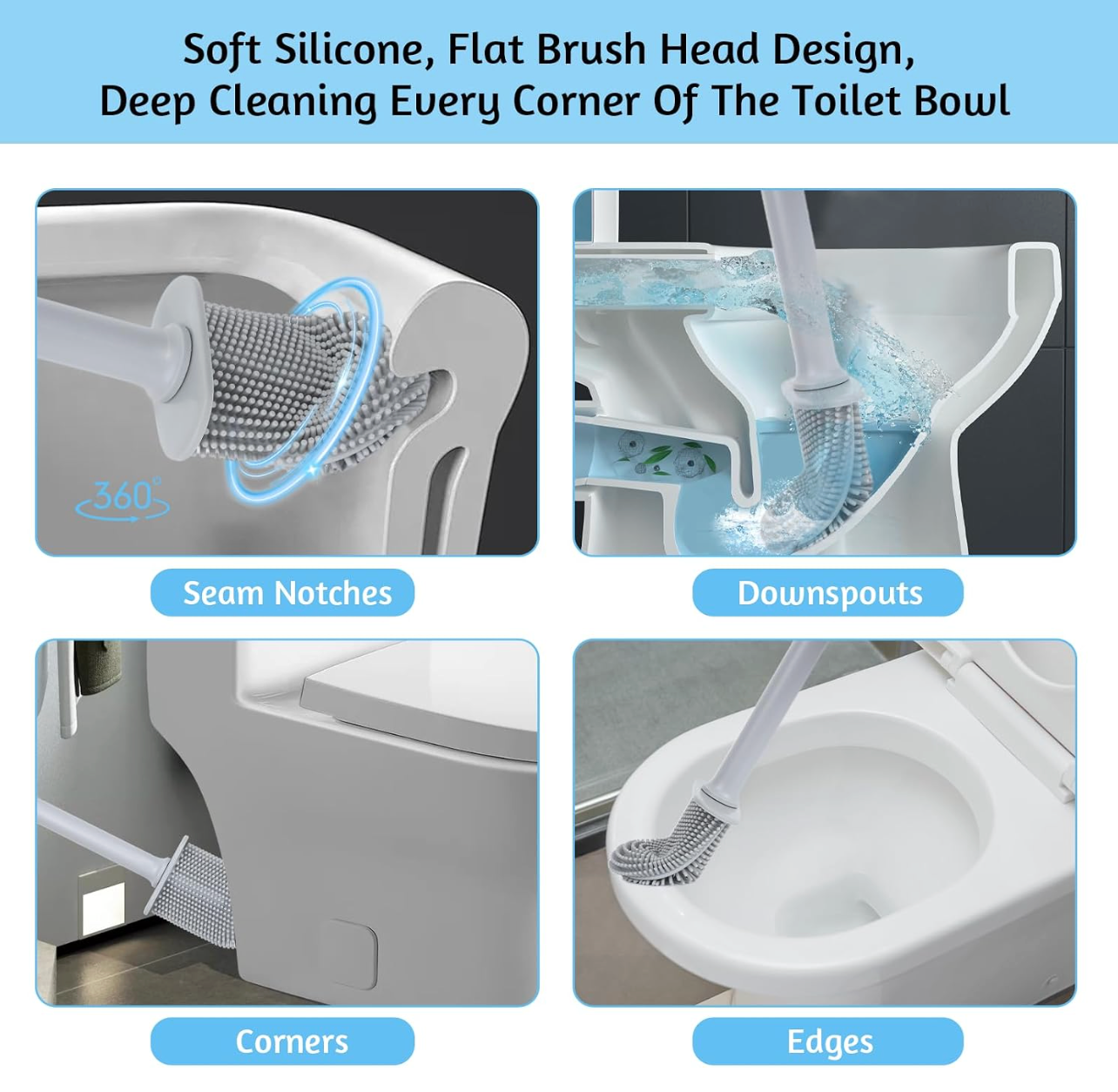 Silicone Toilet Brush with Holder