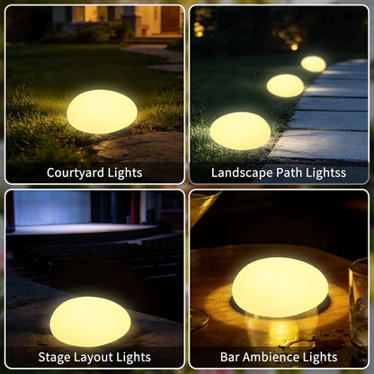 Solar Powered Glowing Pebble Lights